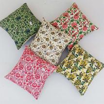 Traditional Jaipur Set of 5 Block Print Fabric Indian Cushions Pillow Covers Dec - £27.93 GBP+