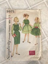 VINTAGE 50s Girl&#39;s Jacket Vest Skirt Pant Sewing Patten Simplicity #3571... - £13.29 GBP