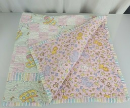 Precious Moments Handmade Baby Girl Quilt Comforter Blanket Noahs Ark Patchwork - £46.43 GBP