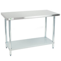 Stainless Steel Kitchen Island Table 2 Tier Storage Pro Workstation 48 L x 24 W - £352.60 GBP