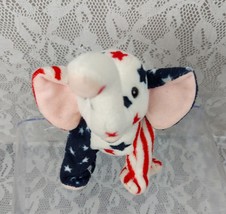 Ty Righty Elephant 2000 Patriotic Red White Blue Stars Stripes 9&quot; Plush ... - £4.73 GBP