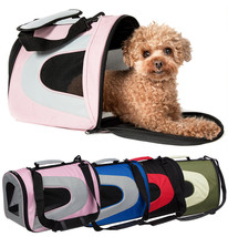 Airline Approved Folding Collapsible Zippered Sporty Mesh Pet Dog Carrier Bag - £31.63 GBP