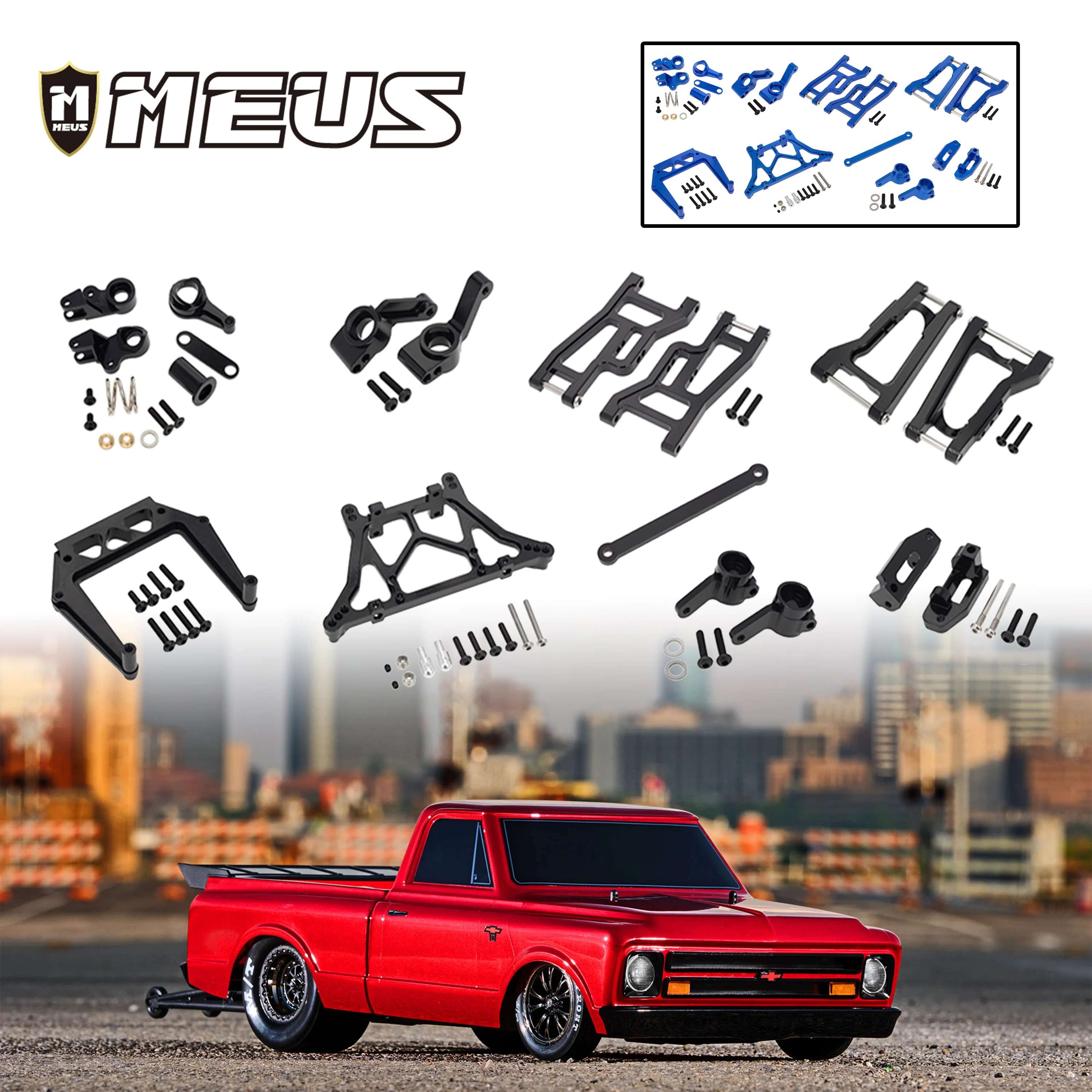 MEUS Aluminum Upgrade Parts Suspension Arms C Hub Caster Block Complete Set for - £13.11 GBP+