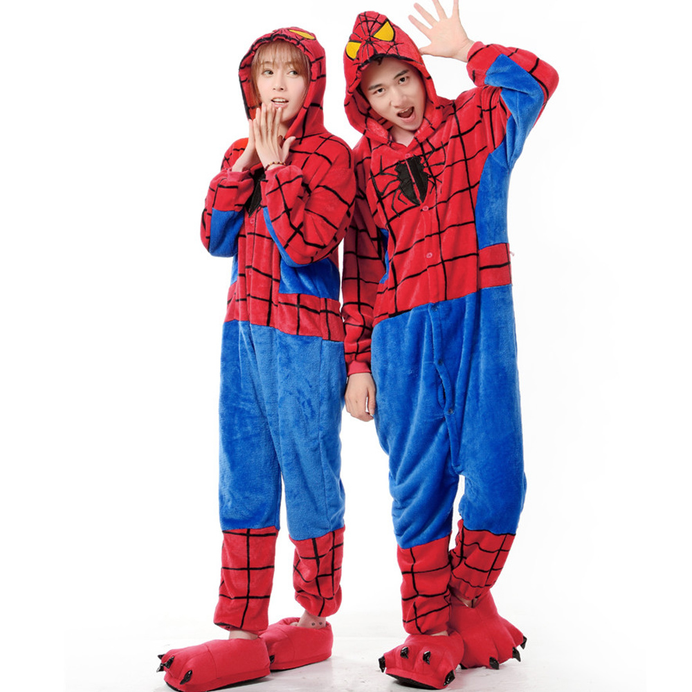 Spiderman Adult Kigurumi Animal Onesies Cartoon Pajama Halloween Cosplay