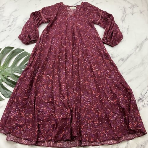 Primary image for House of Woo Womens Maxi Dress Size S Purple Pink Peasant Boho Lightweight