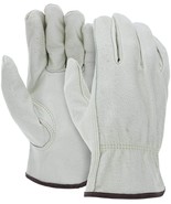 12 Pairs Heavy Duty Durable Cowhide Leather Work Gloves SIZE XL - £25.75 GBP