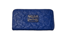 Loungefly Hello Kitty Royal Blue Embossed zip wallet (OG HEART LOGO Coll... - $100.00