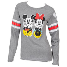 Disney Mickey &amp; Minnie Mouse Two of a Kind Juniors Long Sleeve T-Shirt Grey - £18.04 GBP