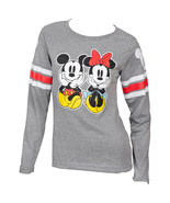 Disney Mickey &amp; Minnie Mouse Two of a Kind Juniors Long Sleeve T-Shirt Grey - £18.03 GBP