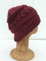 Ponytail Beanie Hat Soft Stretch Knit High Bun Ponytail Beanie Cap Burgundy # Z  - £14.37 GBP