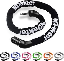 Ndakter Bike Chain Lock, 5-Digit Combination Anti-Theft Bicycle, And Fence. - £34.67 GBP