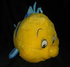 15" Big Disney The Little Mermaid Yellow Flounder Fish Stuffed Animal Plush Toy - £18.98 GBP
