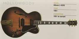 1951 Gibson L-5CES Hollow Body Guitar Fridge Magnet 5.25&quot;x2.75&quot; NEW - $3.84