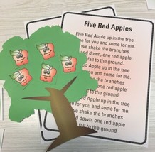 Five Red Apples - Flannel /FELT Board Story Pieces And Song Sheet - Apples - £7.68 GBP