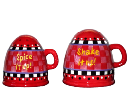 Vintage Shakers Cheese &amp; Red Pepper Ceramic Spice &amp; Shake it Up Set of 2... - £13.52 GBP