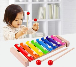 Xylophone for Kids, Natural Wooden Toddler Glockenspiel, Kid Music Enlightenment - £12.58 GBP