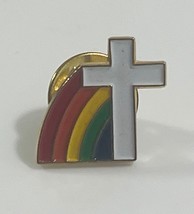 Religious Cross Rainbow Tack Lapel Pin - $6.02 CAD