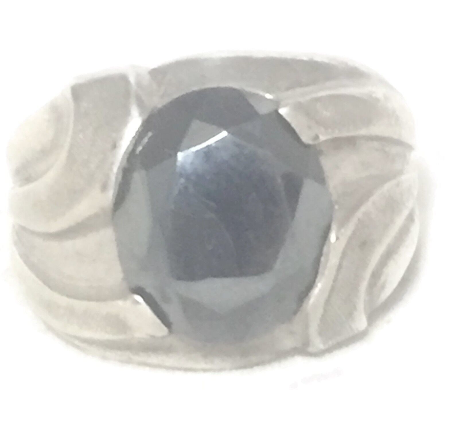 Primary image for Vintage Hematite Sterling Silver Pinky Boys Women Ring Size 6 Mid Century