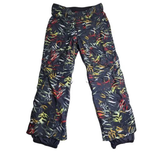 Burton Dry Ride Snow Pants Snowboard Ski Winter Black Multi Color Print Large - $79.15