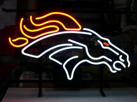Denver Broncos Budweiser Beer Sports Neon Sign 16&quot;x14&quot; - £111.08 GBP
