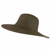 Trendy Apparel Shop UPF 50+ Paper Braid Tweed 4&quot; Flat Brim Sun Shade Hat - Black - £23.59 GBP
