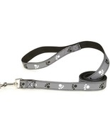 Reflective Pawprint Dog Leads Night Time Walk Safety Leash Black Grey Pi... - $24.30 CAD+