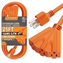 Kasonic 25 Ft Extension Cord With 3 Outlets, Ul Listed 16/3 Sjtw, 3-Wire Grounde - £25.36 GBP