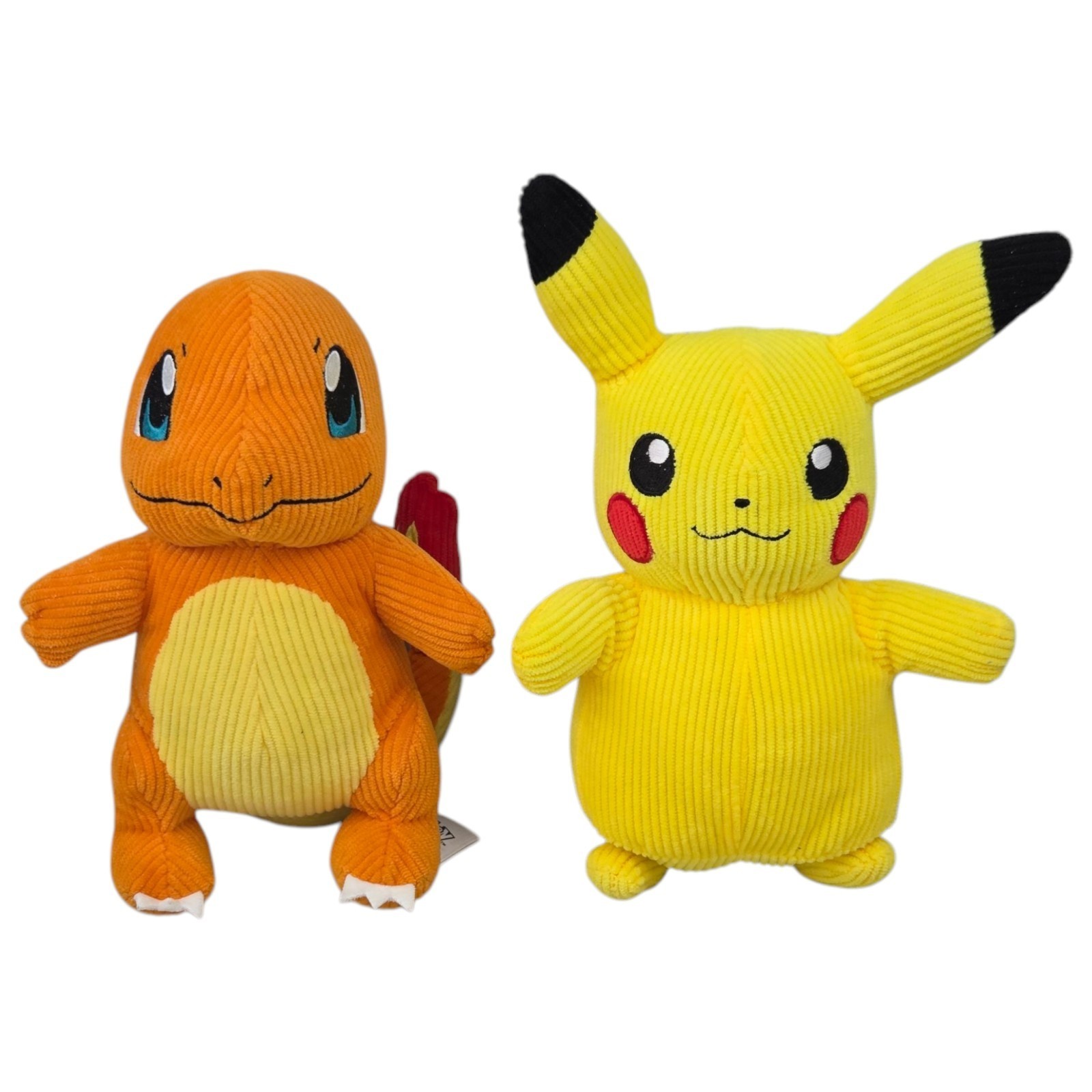 Pokemon Charmander 8.5&quot; &amp; Pikachu 9&quot; Corduroy Plush Set - Nintendo 2022 - $14.38