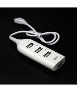 White 4 Port USB 2.0 Multi HUB Splitter Expansion Desktop PC Laptop Adapter - $146.16 MXN