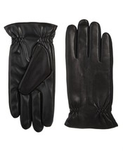 Isotoner men&#39;s sleekheat faux nappa with gathered wrist glove Black - $41.00