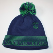 Reebok Face Off Vancouver Canucks NHL Hockey Blue Pom Knit Hat Youth One size - £7.97 GBP