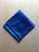 Vintage 60s Vera Neumann square silk scarf (Blue and white geometric) image 4