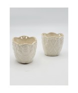 Lenox Votive Tea Candle Holders Merry Lights Christmas Santa Ivory set of 2 - $29.99