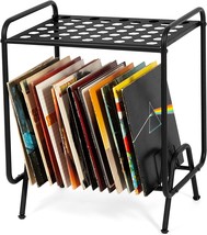 Ilyapa 2-Tier Black Metal Record Player Stand With Record Shelf, Turntable - $64.94