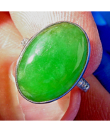 Earth mined Imperial Green Jadeite JADE Deco Engagement Ring Platinum Di... - $161,025.00