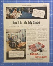 Vintage Print Ad Simmons Electronic Control Blanket Bed Chicago IL 13.5&quot;... - £11.54 GBP
