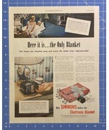 Vintage Print Ad Simmons Electronic Control Blanket Bed Chicago IL 13.5&quot;... - £11.11 GBP