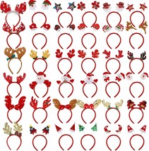 36 Pcs Christmas Headbands with Different Designs Santa Reindeer Antlers Headban - £56.58 GBP