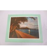 Vitg Standard Oil Co Scenic print/info Waikiki Beach Hawaii - £7.90 GBP