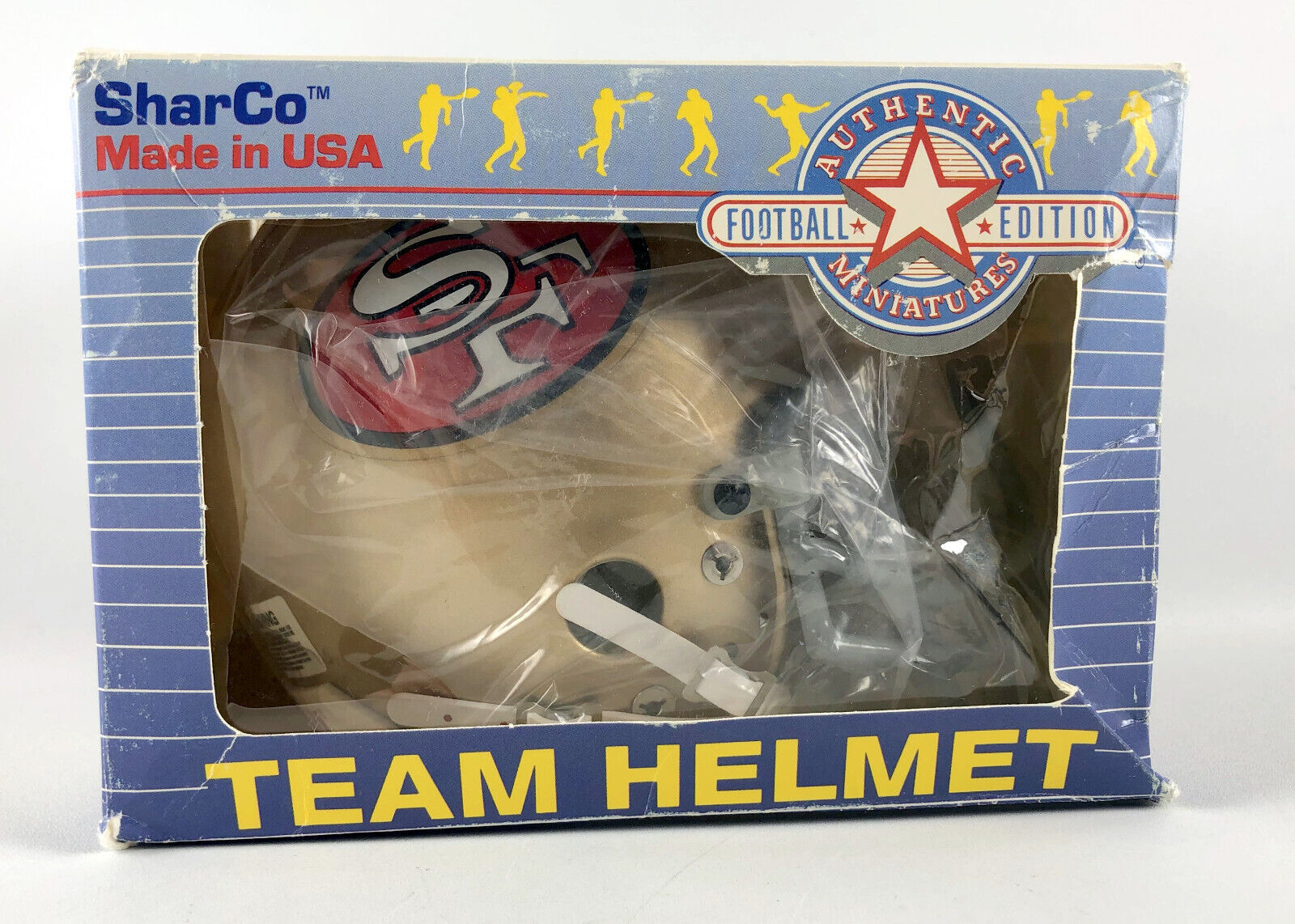 San Francisco 49ers SharCo Riddell Mini Football Helmet w/Lineman Facemask Vtg - £79.32 GBP
