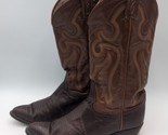TONY LAMA MEN&#39;S COWBOY BOOTS LIZARD SKIN Size 10 D 8573 Brown Leather We... - $47.41