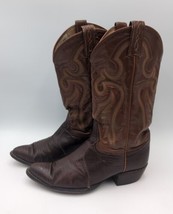 TONY LAMA MEN&#39;S COWBOY BOOTS LIZARD SKIN Size 10 D 8573 Brown Leather We... - $47.41