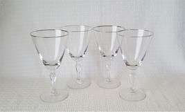 Fostoria ENGAGEMENT Platinum Rim Water Glasses Goblets ~ Set of 4 - $52.46