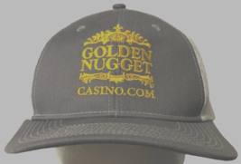 Golden Nugget Casino Gray White Mesh Trucker Logo Snapback Hat Cap One Size New - £9.40 GBP