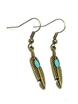 Federohrringe Türkis Native American Style Bronzed Trending Fashion DE - £3.67 GBP