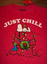 P EAN Uts Snoopy Christmas Lights Just Chill T-Shirt Medium New w/ Tag Woodstock - £15.82 GBP