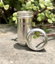 925 Silver Handmade Trinket Kajal Casket Jewelry Pill Box Round 4.8cm ln... - $35.48