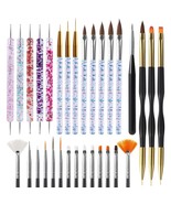 31-Piece Nail Art Brush Set Dotting Tools Dust Brush Striping Brushes Dr... - $15.99