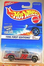 1996 Hot Wheels #367 First Editions CHEVY 1500 Gray wPntd Base wSM-GDYR Black7Sp - £8.30 GBP