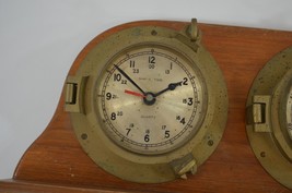 Brass Ships Clock &amp; Barometer Vtg Marine Maritime Boat Gauge PARTS REPAIR - £56.93 GBP